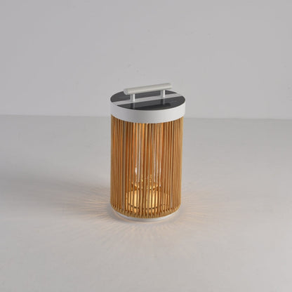 Lampadaire Ray Retro en métal/rotin, câblé/solaire/LED, extérieur