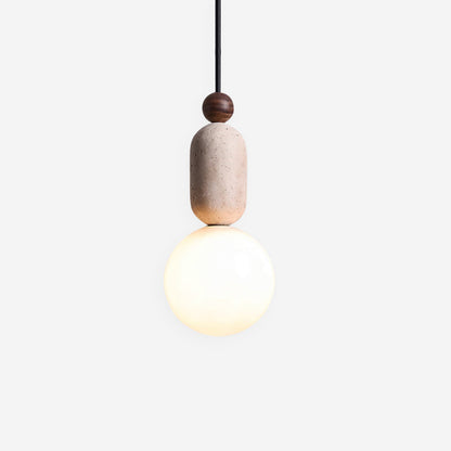Gavon Glass & Travertine Pendant Lamp