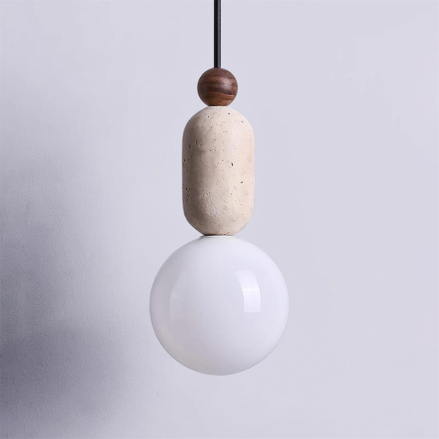 Gavon Glass & Travertine Pendant Lamp