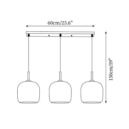 June Minimalist Pendant Light Glass Smoke Gray