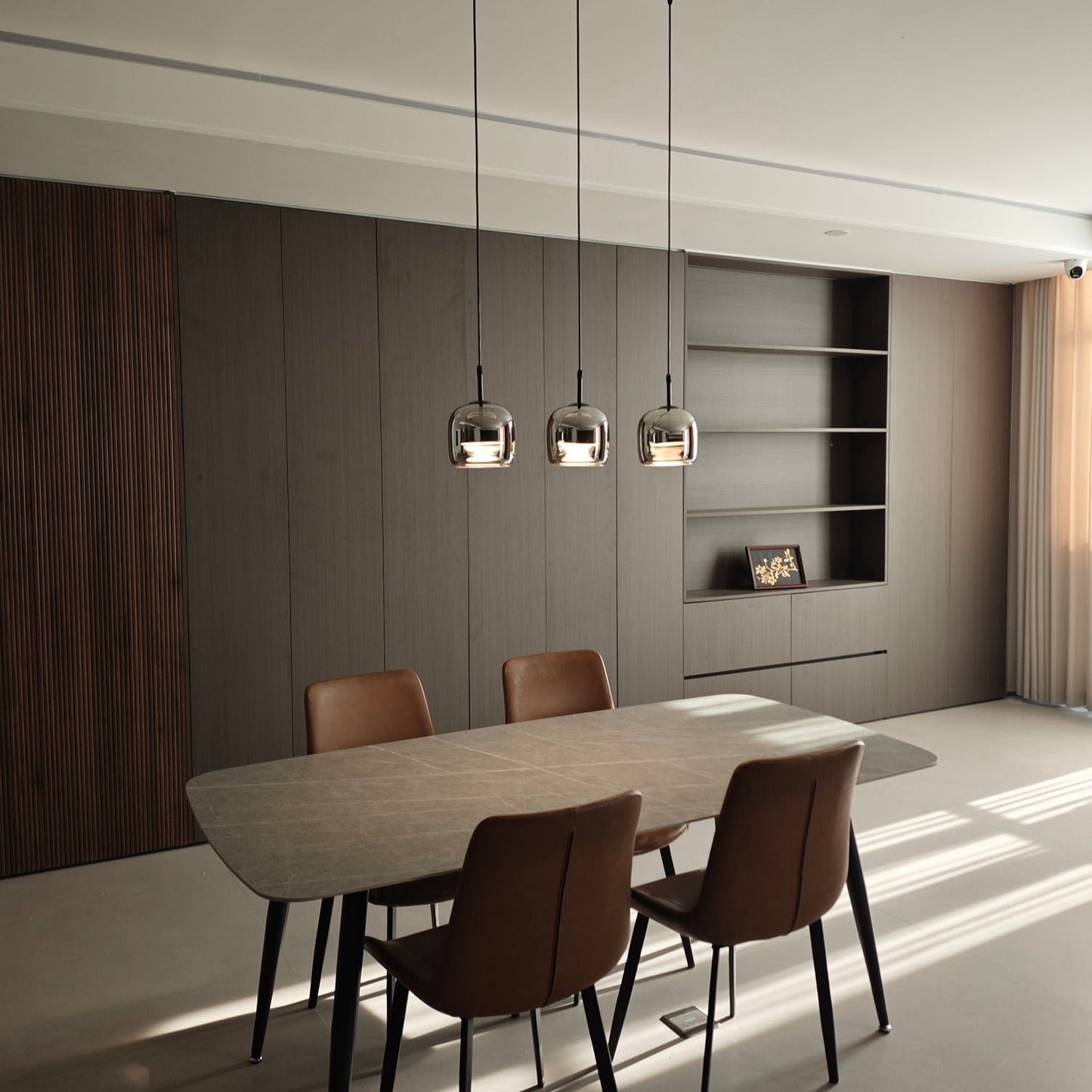 June Minimalist Pendant Light Glass Smoke Gray