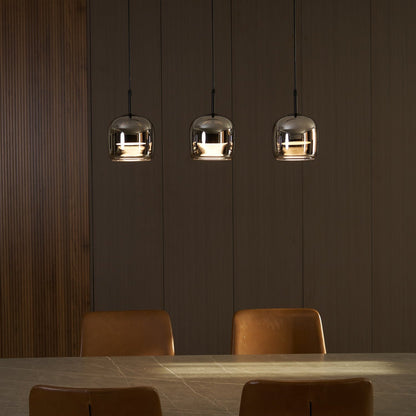 June Minimalist Pendant Light Glass Smoke Gray