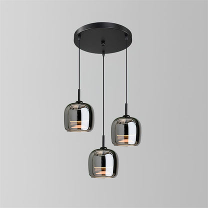 June Minimalist Pendant Light Glass Smoke Gray