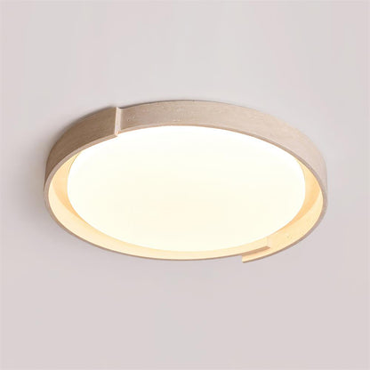 Juvio Minimalist Round Travertine Ceiling Light