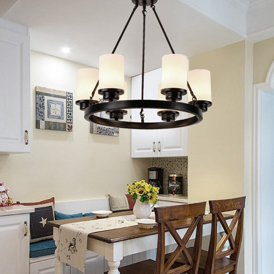 Silva Retro Black Metal/Glass Chandelier for Living Room