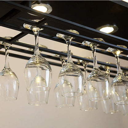 Austin Candle Black Chandeliers for Kitchen Island, Wine Glass Holder