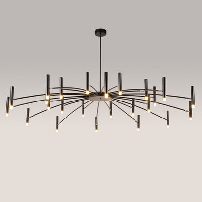 Arisha Modern Blown Linear Metal Multi-heads Chandelier