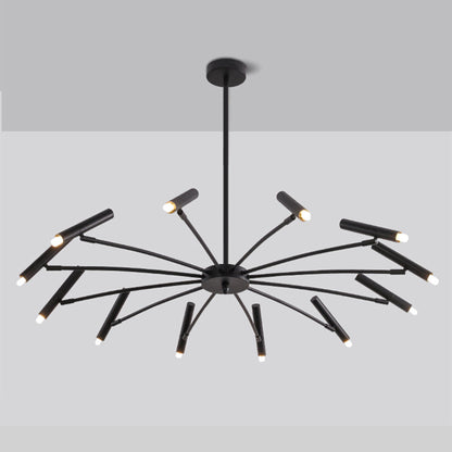 Arisha Modern Blown Linear Metal Multi-heads Chandelier