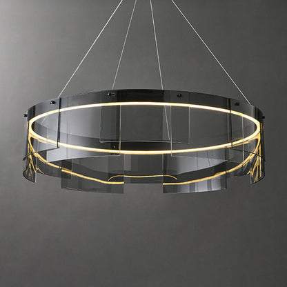 Arisha Modern Ring Metal Pendant Light, Black