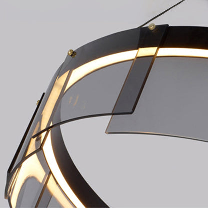 Arisha Modern Ring Metal Pendant Light, Black