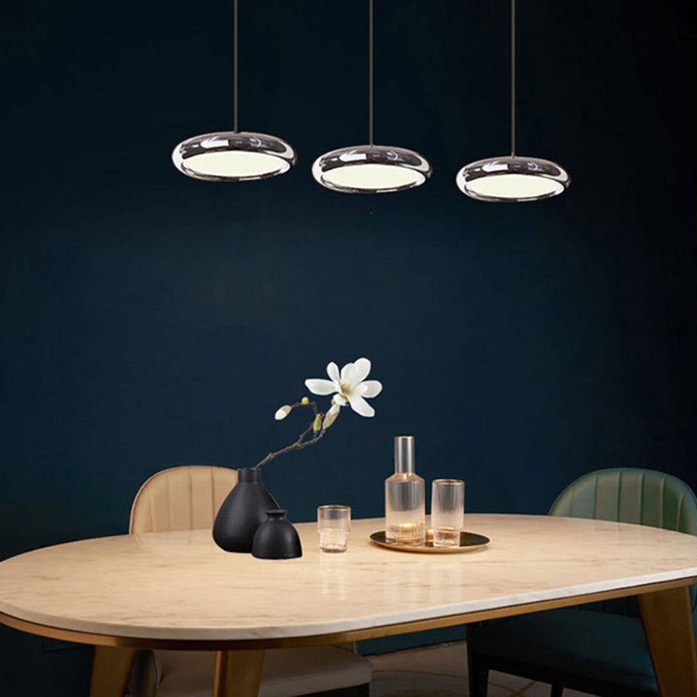 Arisha Minimalist Circular Metal Pendant Light,Silver/Gold/Rose Gold
