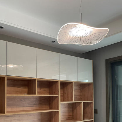 Arisha Designer Lampe à suspension en métal en forme de feuille de lotus Blanc