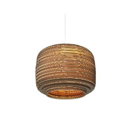 Lampe à suspension en papier rustique pastorale Muto Silkworm