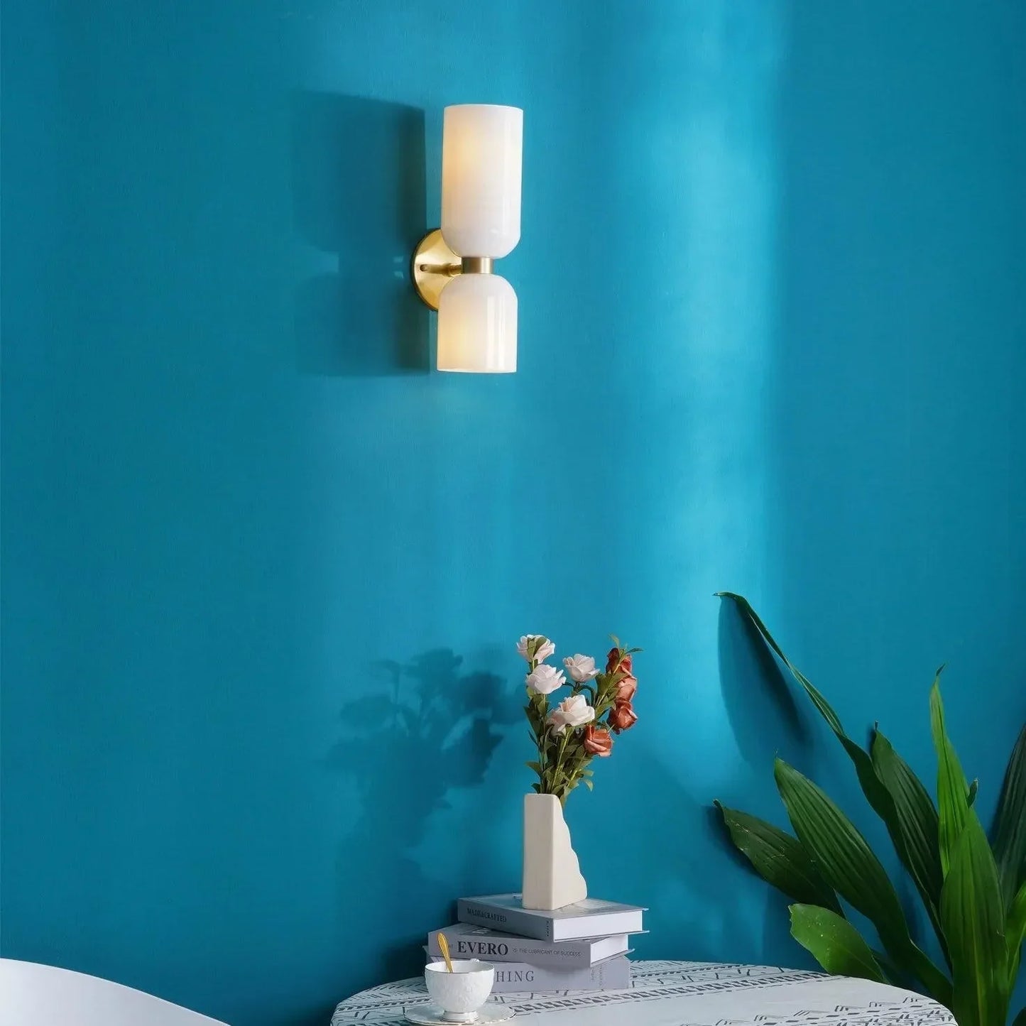 Arisha Applique Simple Double Tête, Blanc/Bleu/Gris/Chrome, Chambre