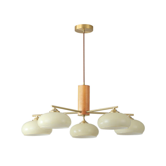 Kronleuchter aus Zuckerglas in Persimmon-Optik