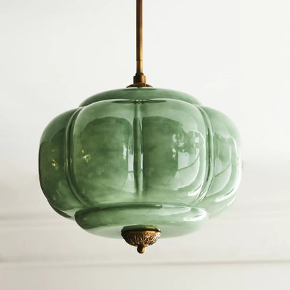 Plafonnier semi-encastré en verre vert Eldio