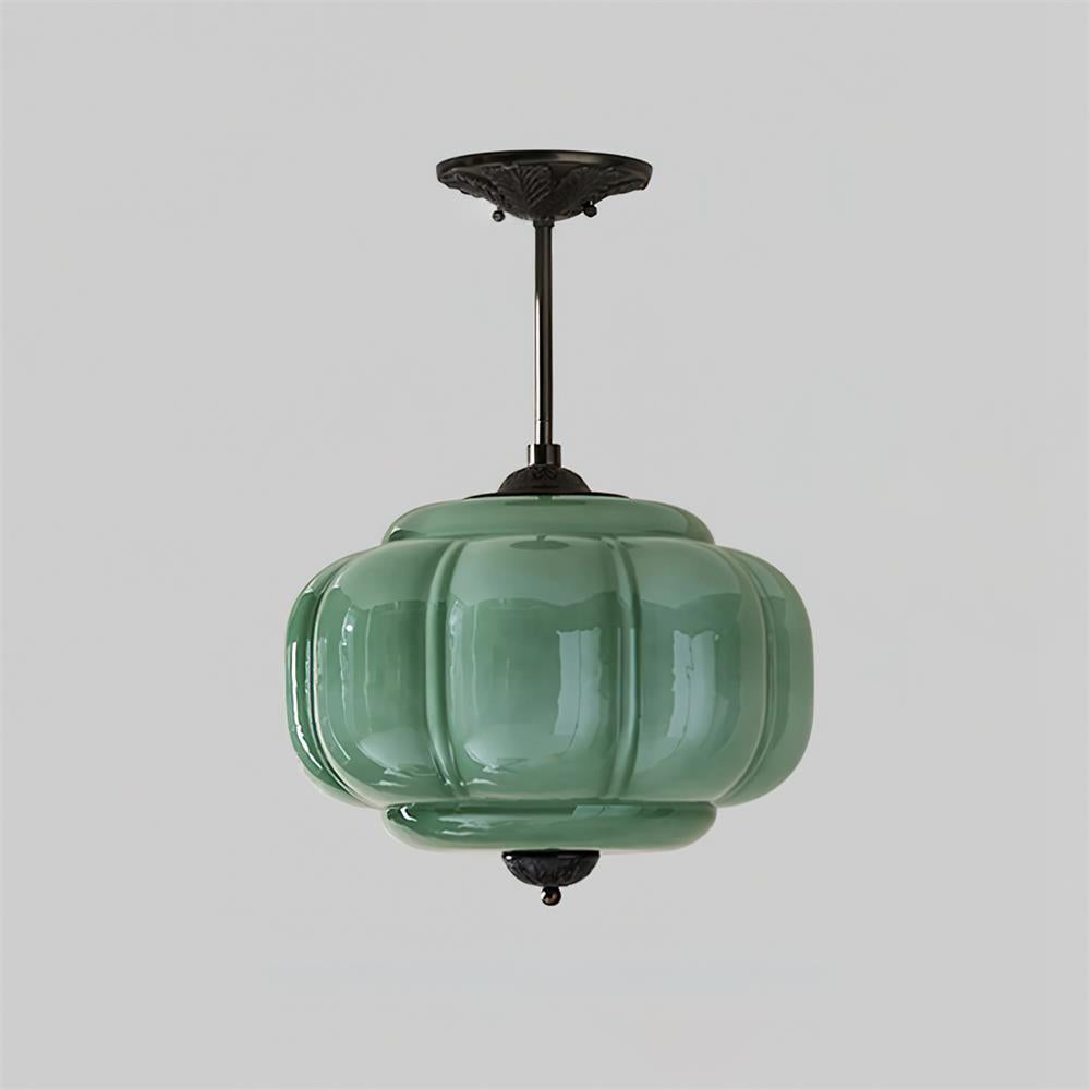 Plafonnier semi-encastré en verre vert Eldio