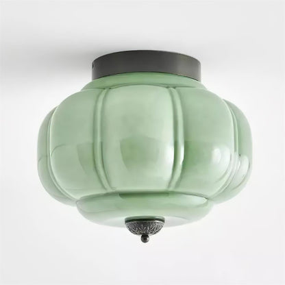 Elyra Green Glass Ceiling Lamp