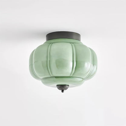 Elyra Green Glass Ceiling Lamp