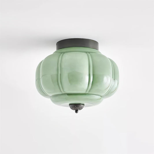 Elyra Green Glass Ceiling Lamp