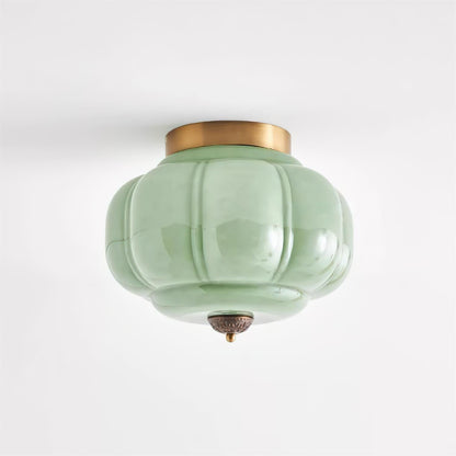 Elyra Green Glass Ceiling Lamp