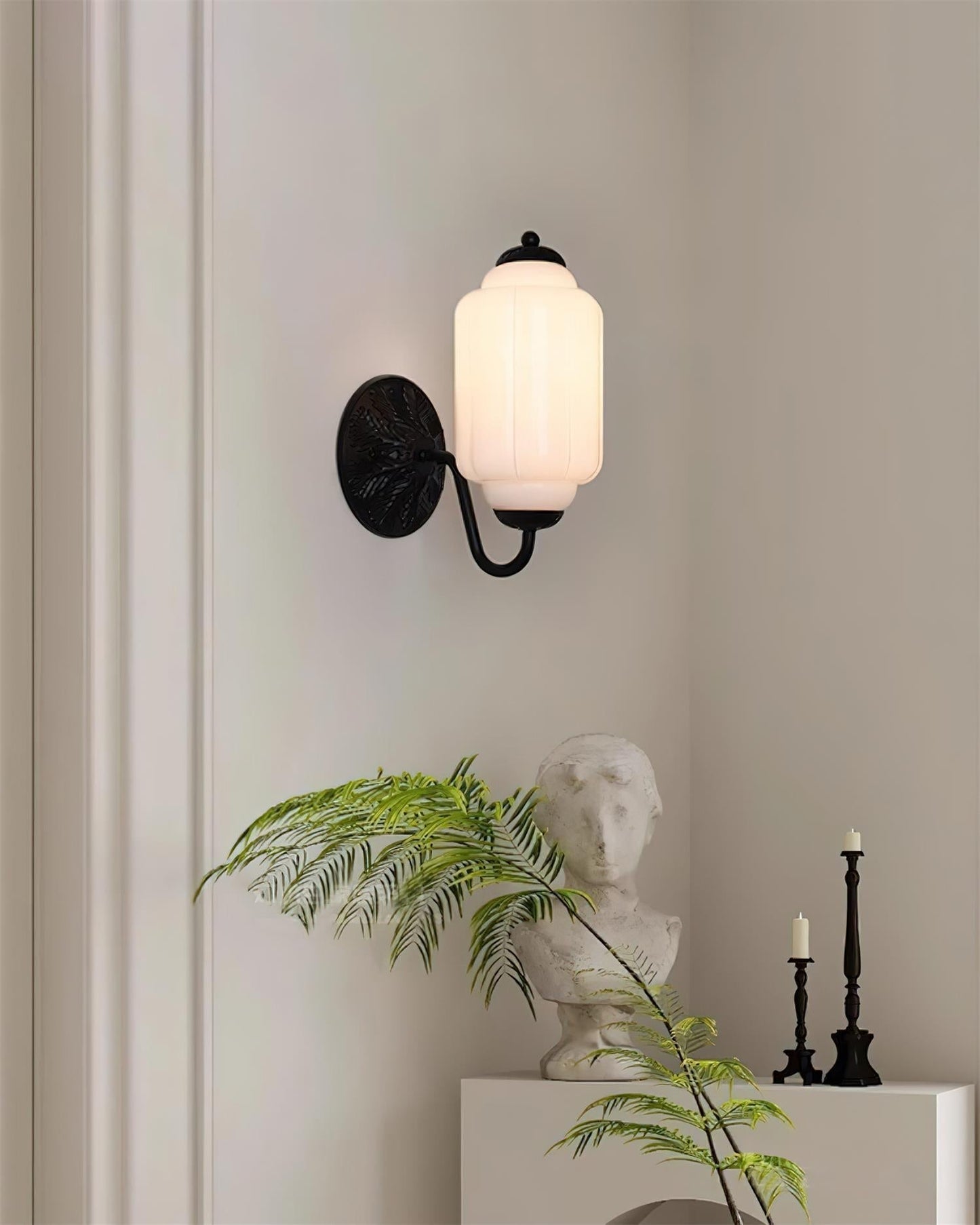 Melvane Vintage Pink Glass Wall Sconce