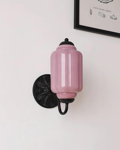Melvane Vintage Pink Glass Wall Sconce