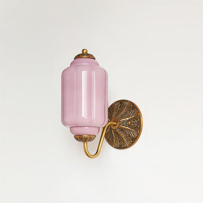 Melvane Vintage Pink Glass Wall Sconce