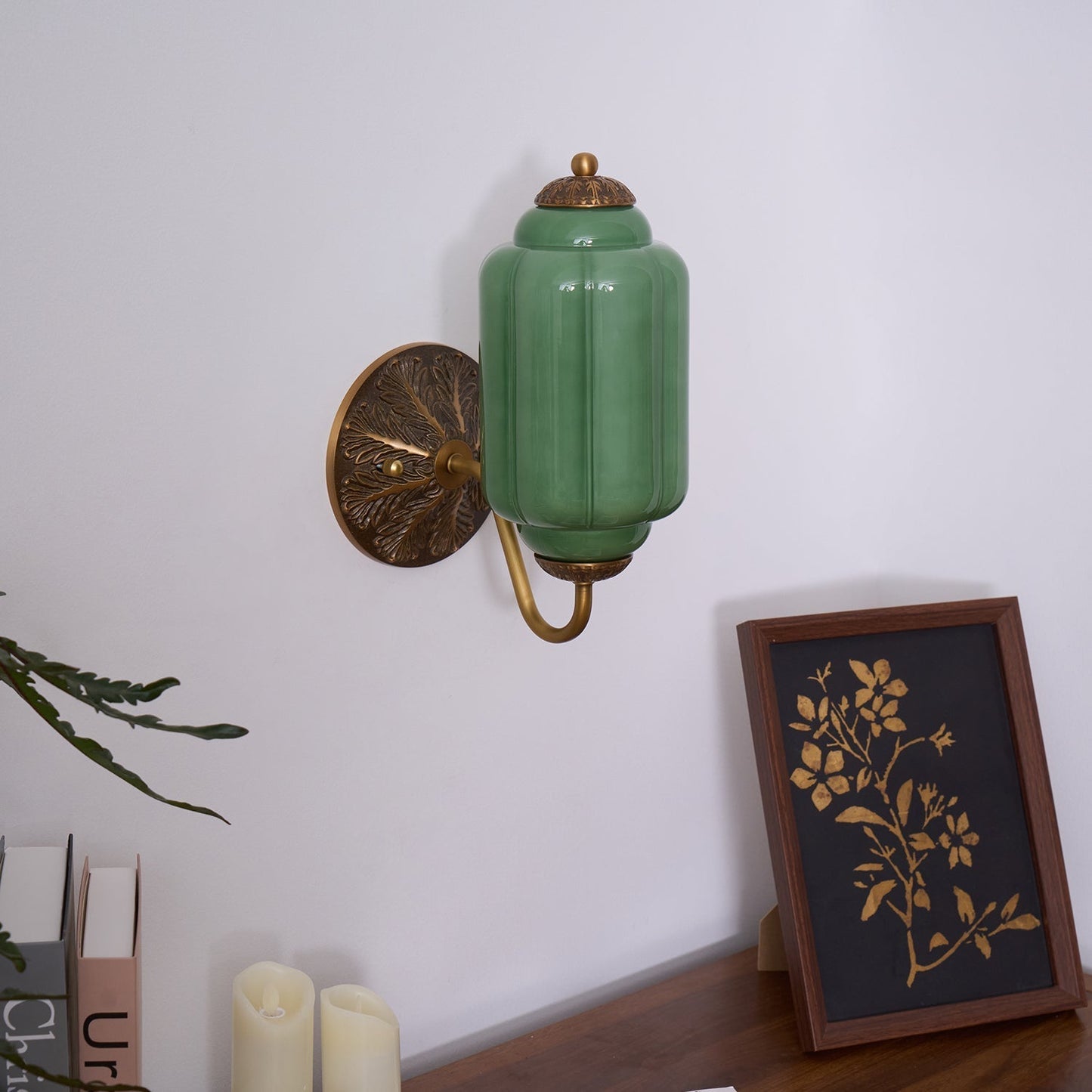 Melvane Vintage Pink Glass Wall Sconce
