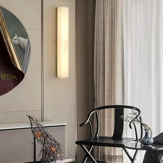 Kristy Linear Brass  Alabaster Wall Lamp