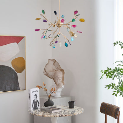 Agate Chandelier Colorful Branching
