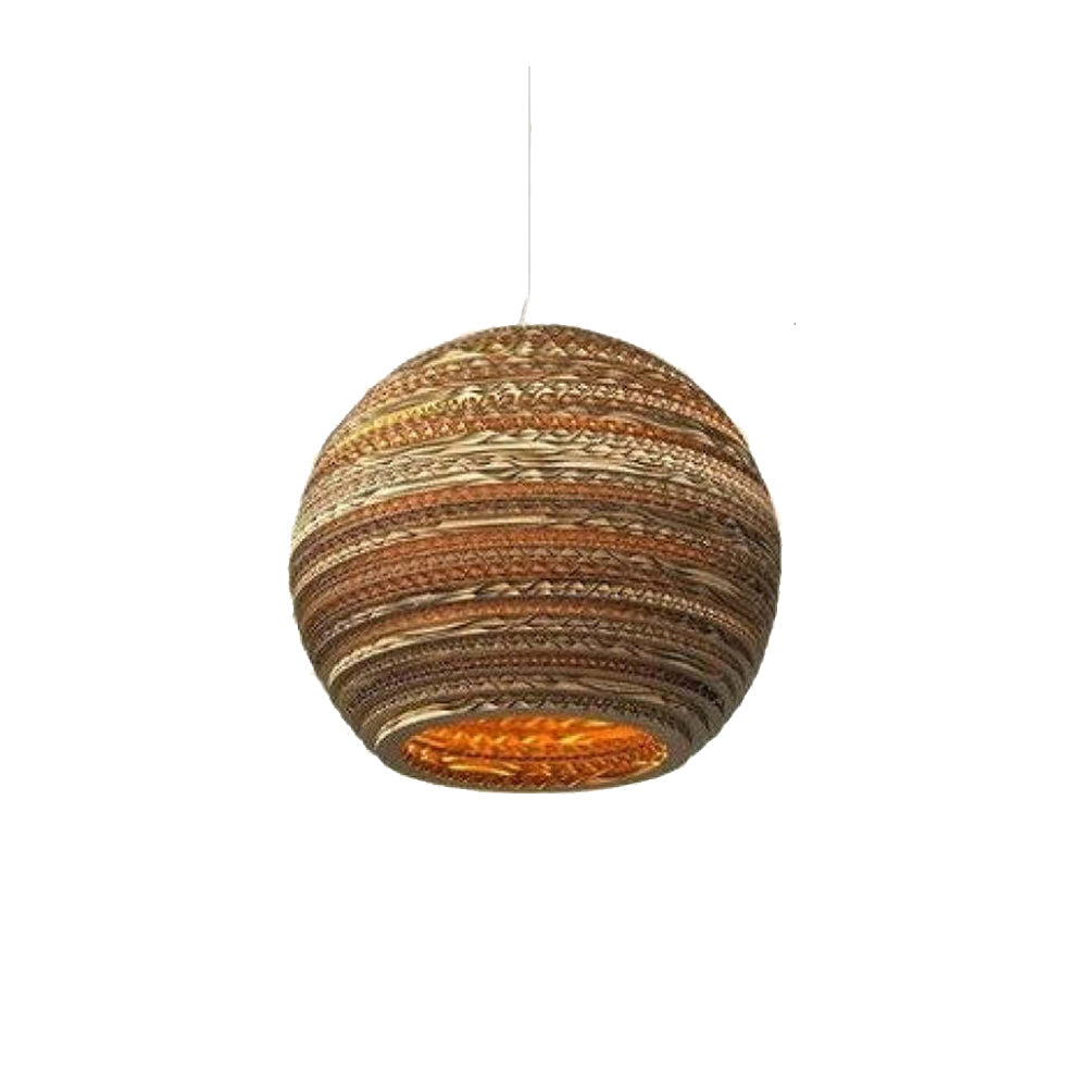 Lampe à suspension en papier rustique pastorale Muto Silkworm