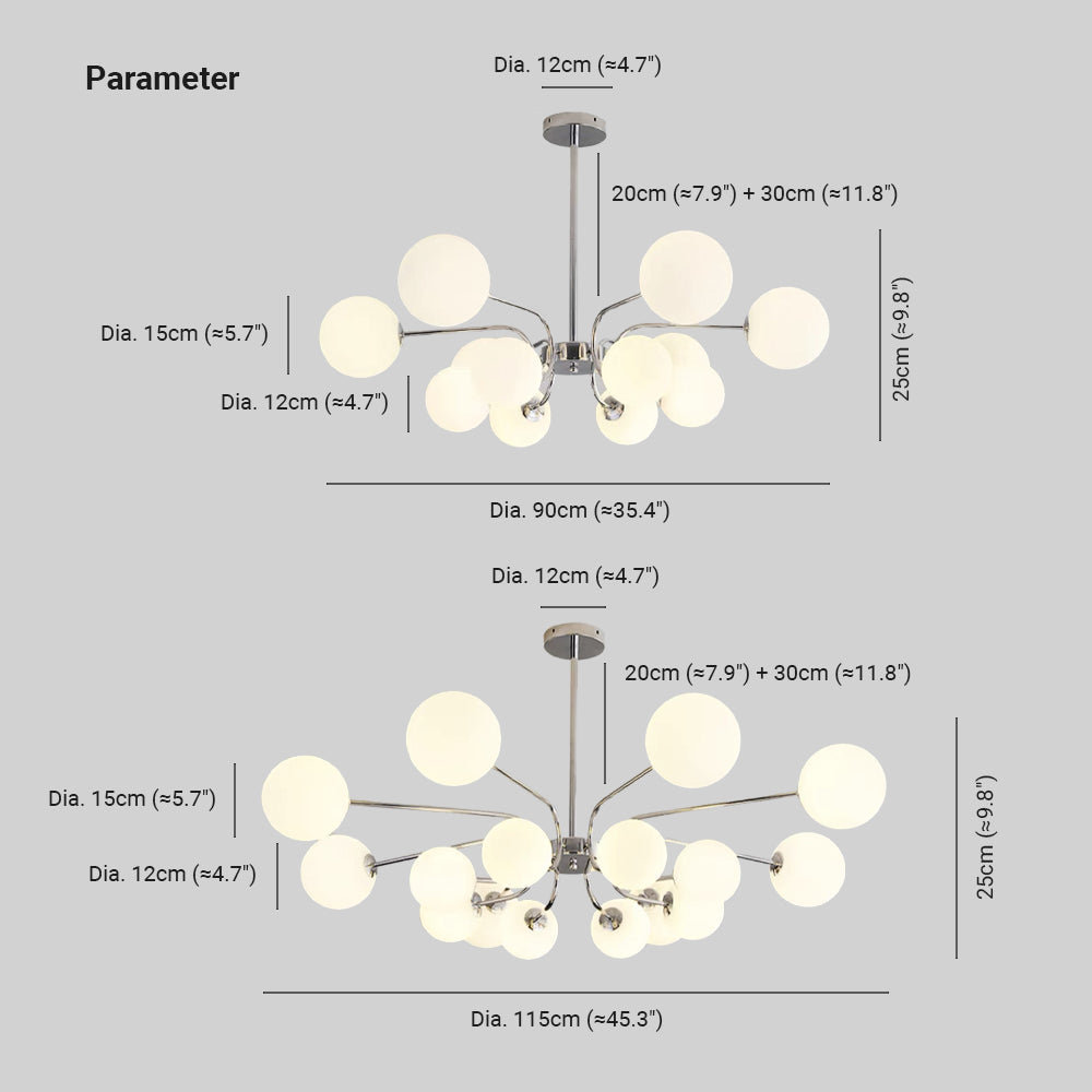 Valentina Lustre LED moderne Chrome/Or Salon/Chambre