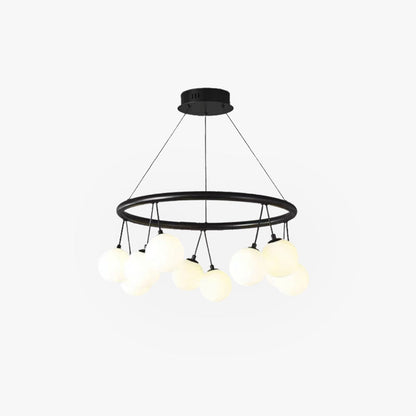 Valentina Nordic LED-Kronleuchter aus schwarzem Metall/Glas für Esszimmer/Wohnzimmer/Schlafzimmer