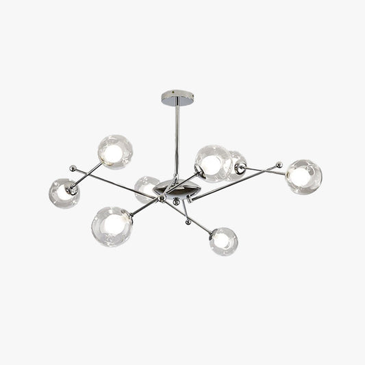 Valentina Lampadario moderno a LED in vetro cromato per soggiorno/camera da letto