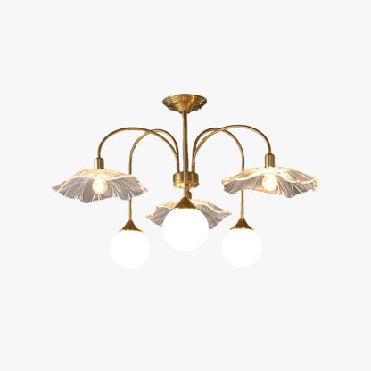 Valentina Nordic LED Chandelier Gold Glass Living/Dining Room/Bedroom