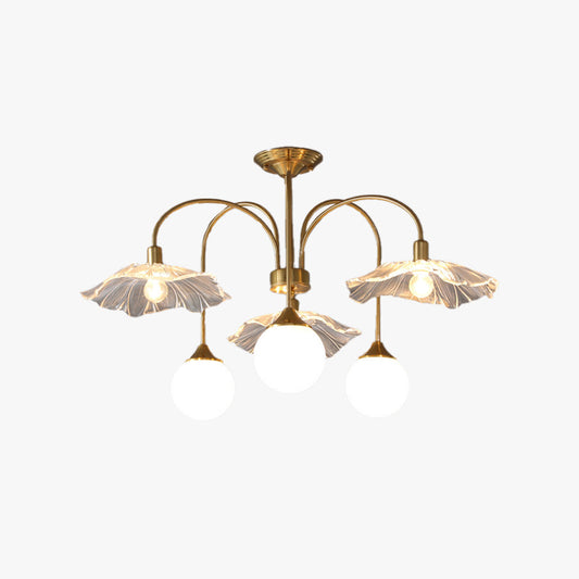 Lampadario LED Valentina Nordic in vetro dorato per soggiorno/sala da pranzo/camera da letto