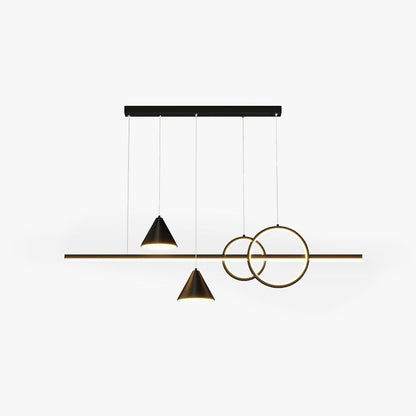 Arisha moderne lineare Metall-Pendelleuchte im geometrischen Stil, weiß/schwarz