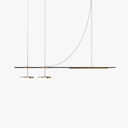 Aria Modern Long LED Pendant Light Black Metal Dining Room
