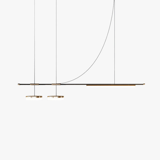 Aria Modern Long LED Pendant Light Black Metal Dining Room