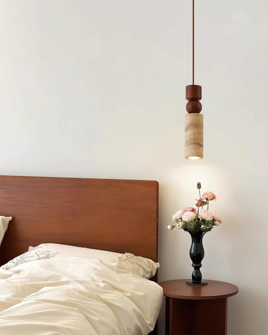 Hanglamp Geometrisch Hout Travertijn Minimalistisch Scandinavisch Hangend