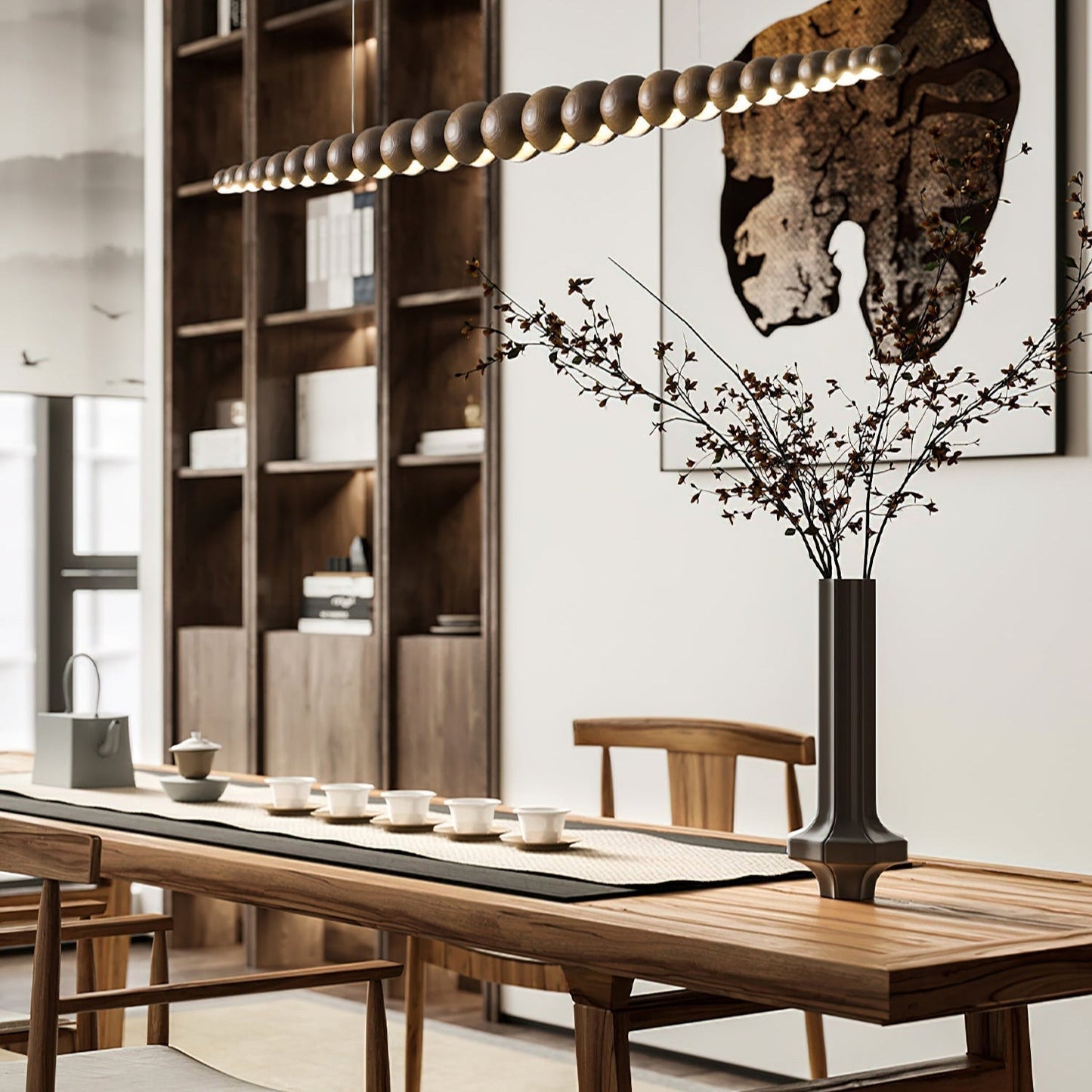 Favon Beaded Wooden Chandelier