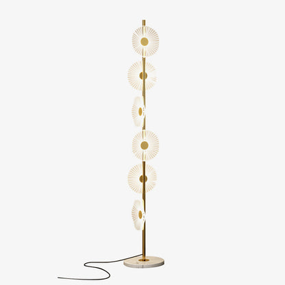 Carins Floor Lamp Creative Circle Modern, , White/Gold, Bedroom