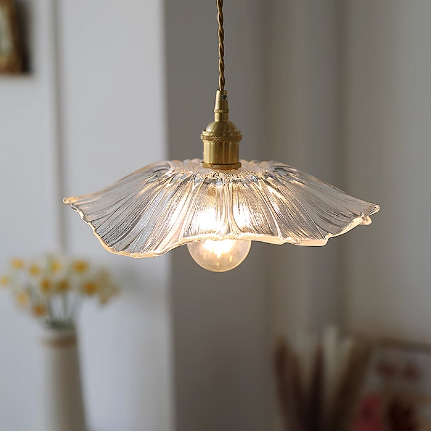 Plafonnier/Suspension en verre Calia Flower