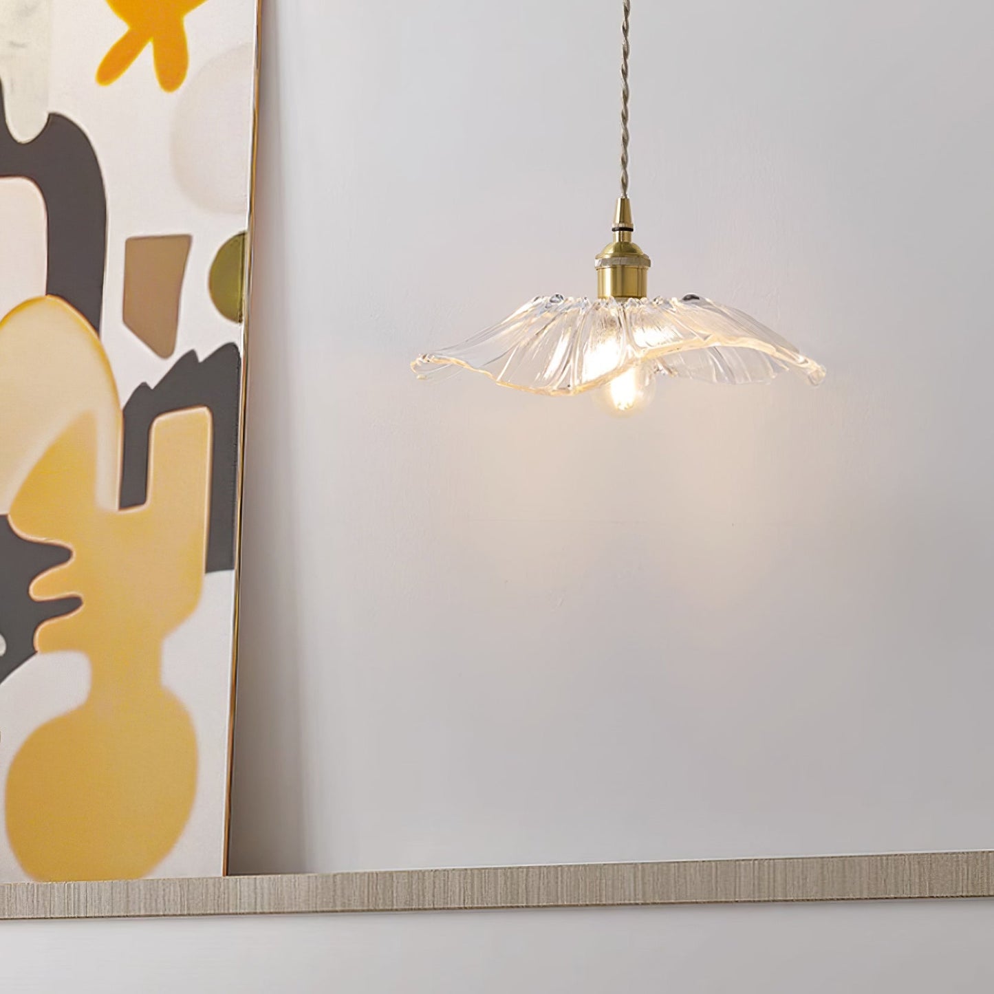 Plafonnier/Suspension en verre Calia Flower