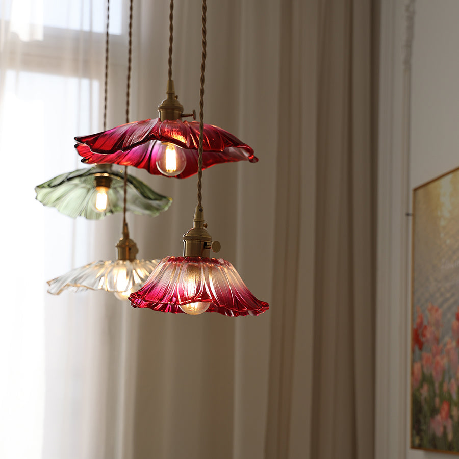 Plafonnier/Suspension en verre Calia Flower