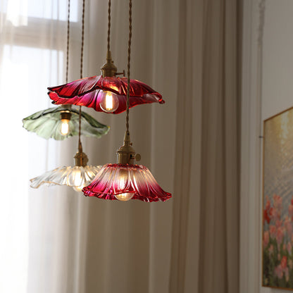 Plafonnier/Suspension en verre Calia Flower