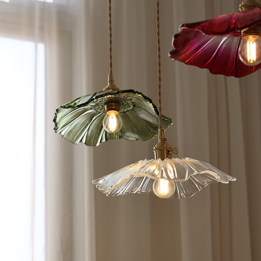 Plafonnier/Suspension en verre Calia Flower