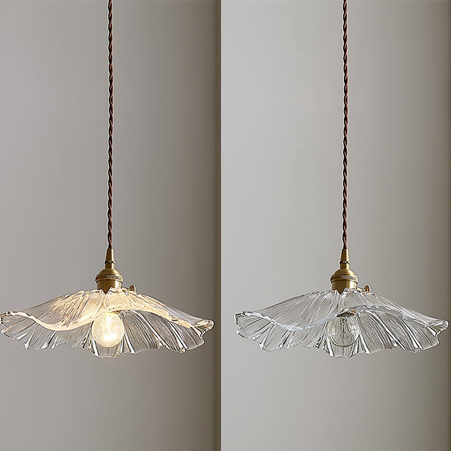 Plafonnier/Suspension en verre Calia Flower