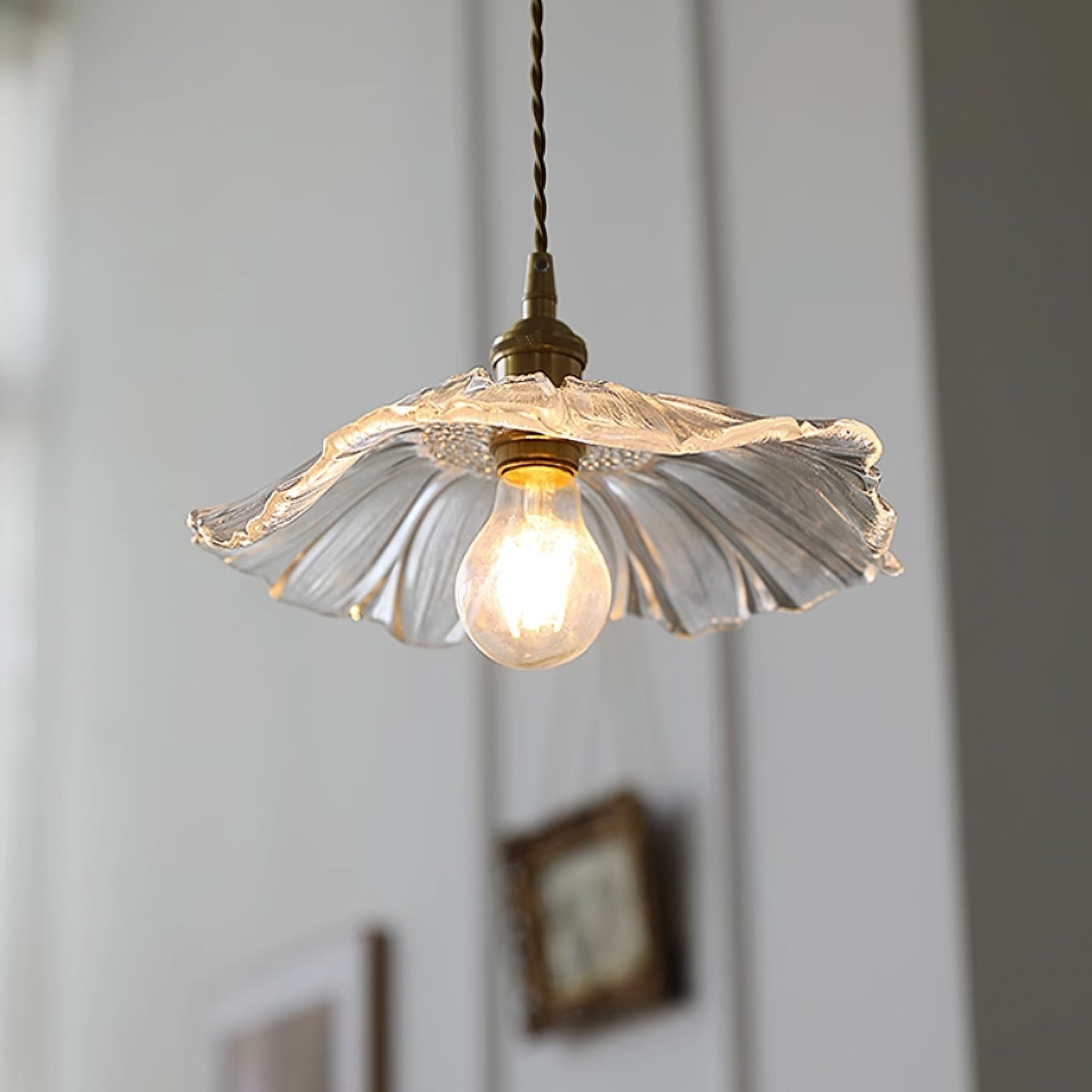 Plafonnier/Suspension en verre Calia Flower